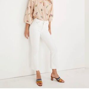 Madewell White Cali Demi Boot cut Pants